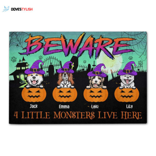 Halloween Doormat Halloween Dog Beware – Custom Doormat