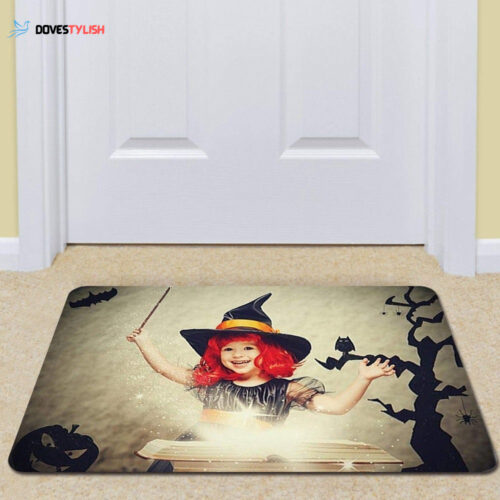 Halloween Pumpkin Witch Personalized Doormat Home Decor 2024