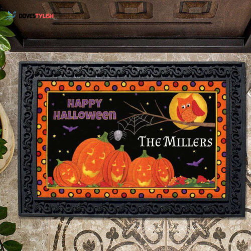 Halloween Pumpkin Patch Friends Personalized Doormat Home Decor 2024