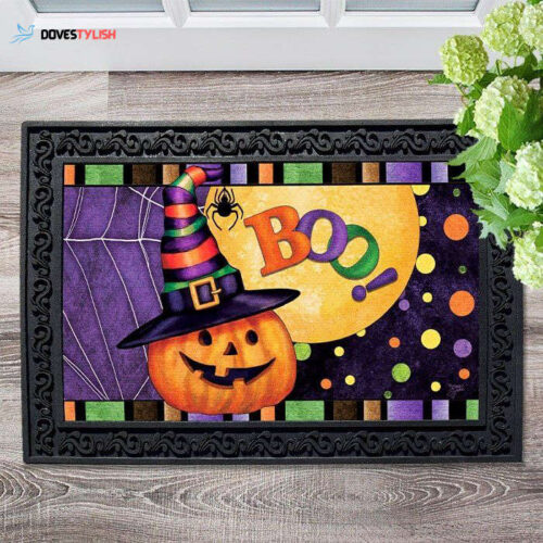 Halloween Pumpkin Witch Doormat Home Decor 2024