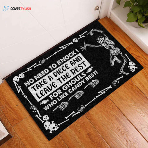 Halloween Skull Trick-Or-Treat Avoid Doormat