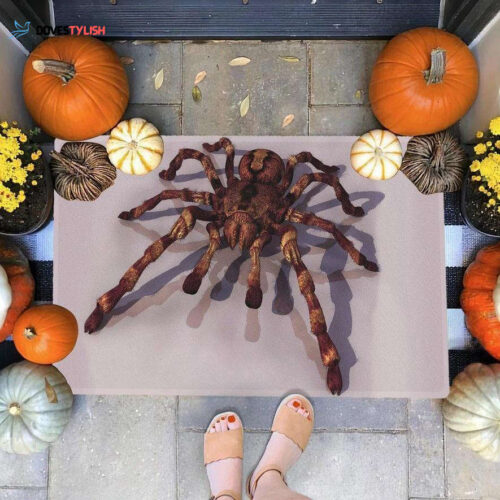 Halloween Spider 3D Funny Indoor And Outdoor Doormat Warm House Gift Welcome Mat Birthday Gift For Friend Family