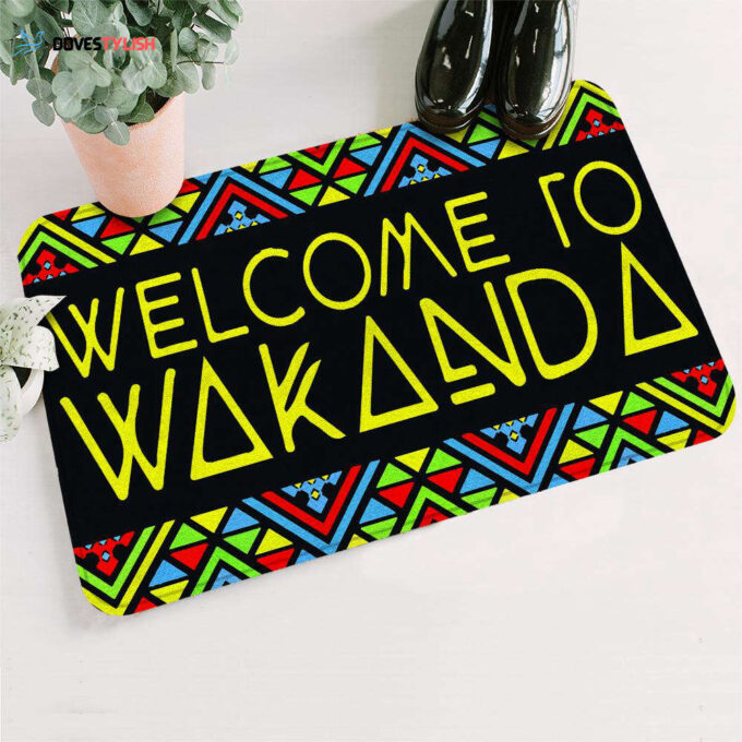 Home Decor 2024 Black Panther Doormat Welcome To Wakanda African Pattern Doormat 2023