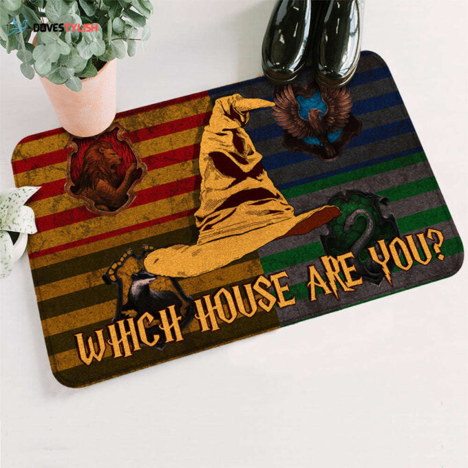 Home Decor 2024 HP Doormat Which Houses Are You Christmas Doormat Amazing HP Doormat Hogwarts Doormat 2023