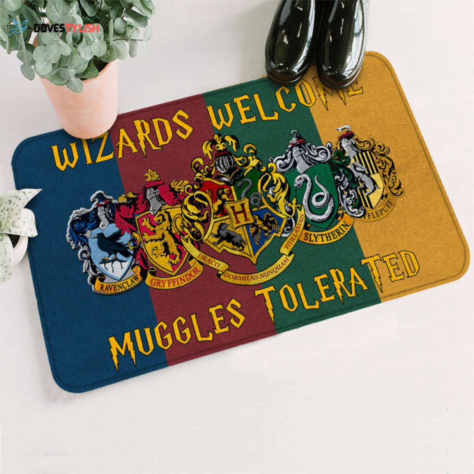 Home Decor 2024 HP Doormat Wizards Welcome Muggles Tolerated Doormat HP Doormat Mats 2023