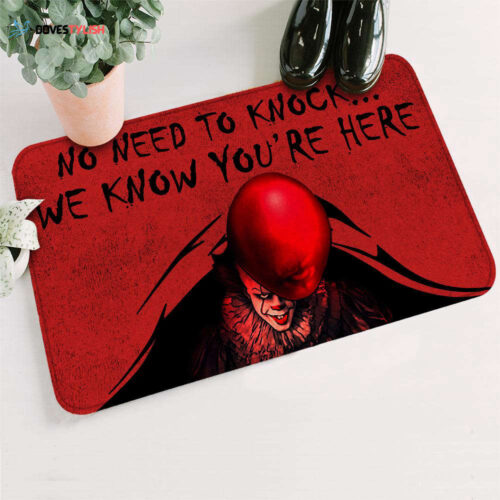 Home Decor 2024 IT Doormat No Need To Knock We Know You’re Here Doormat Awesome Pennywise Doormat 2023