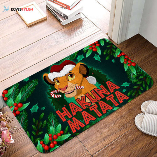 Home Decor 2024 LK Doormat Hakuna Matata Laurel Christmas Doormat Awesome LK Simba Doormat Mats 2023