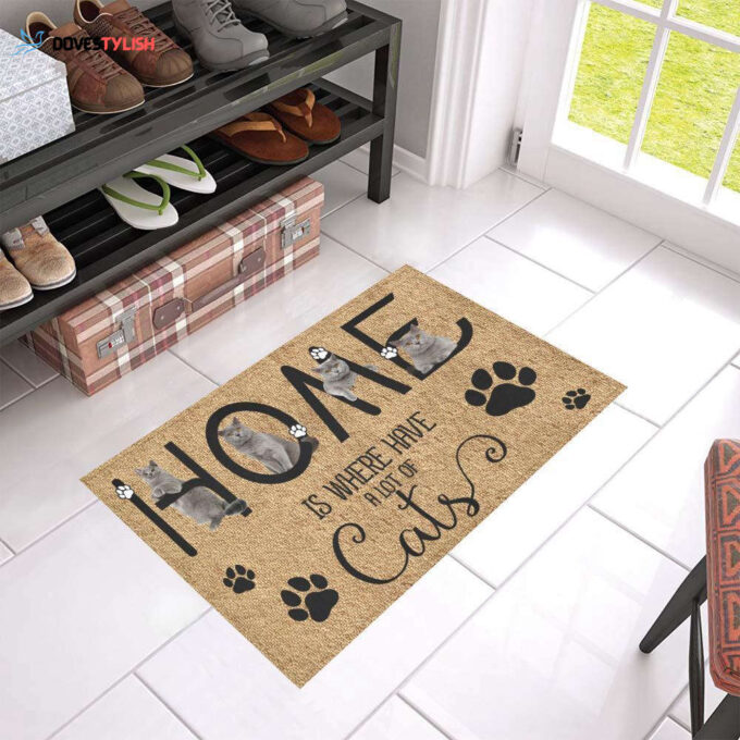 Home Is Where Have A Lot Of cat Easy Clean Welcome DoorMat