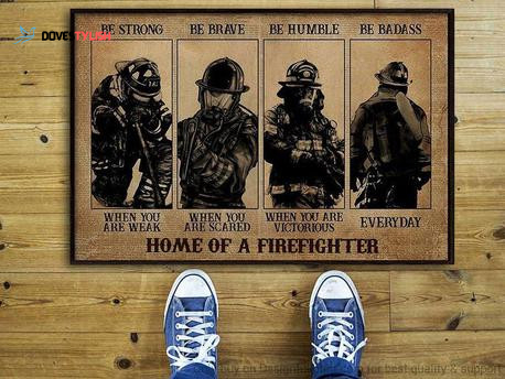 Home Of A Firefighter Easy Clean Welcome DoorMat | Felt And Rubber | Home Decor 2024