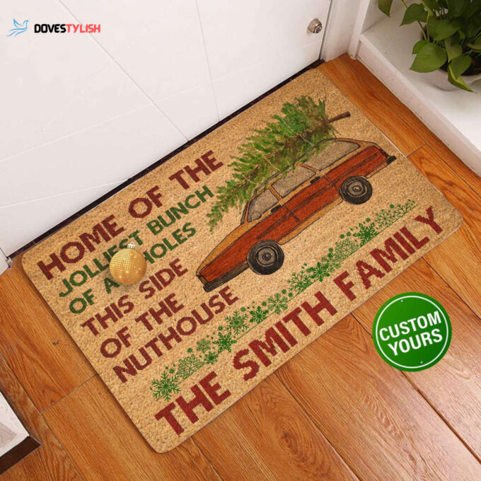 Home Of The Jolliest Brunch Personalized Coir Pattern All Gates All Over Printing Doormat