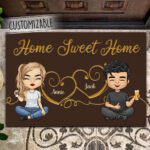 Home Sweet Home – Personalized Doormat – Gift For Couple