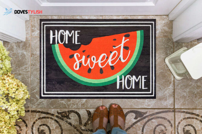 Home Sweet Home Watermelon Doormat Welcome Mat Housewarming Gift Home Decor Funny Doormat Gift Idea For Fruit Lovers Gift For Friend