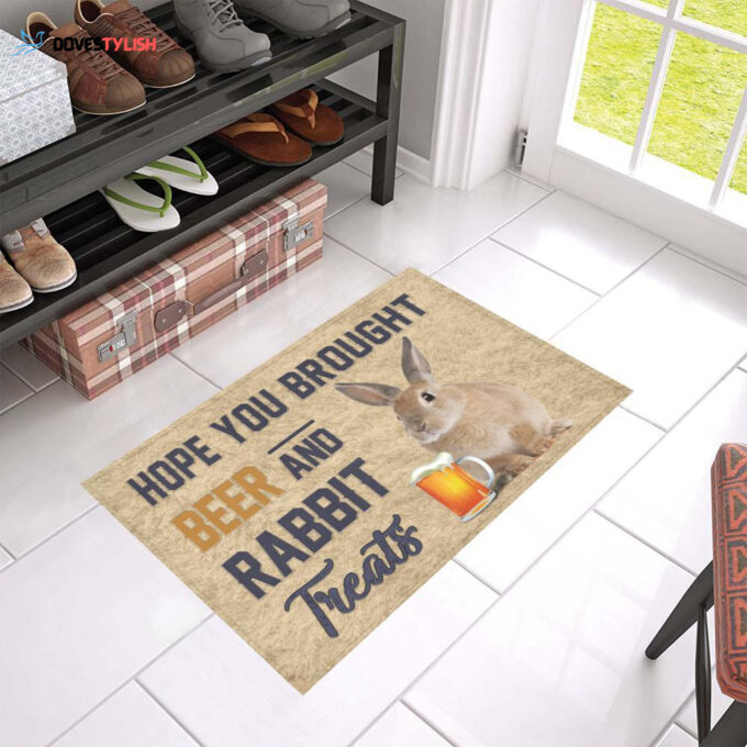 Hope You Brought Beer And Rabbit Treats Doormat Welcome Mat Housewarming Gift Home Decor Funny Doormat Best Gift Idea For Family Birthday Gift