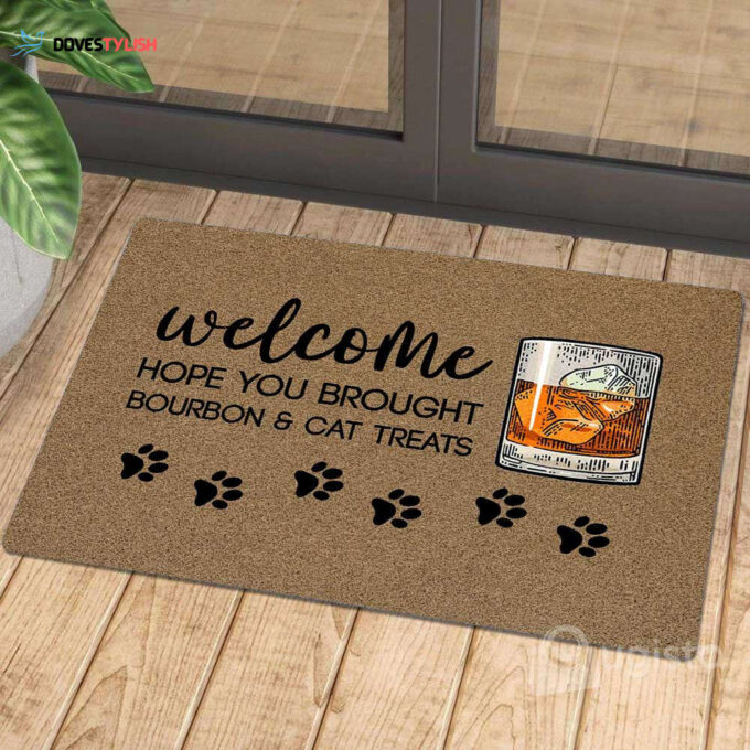 Hope You Brought Bourbon And Cat Treats 01 All Over Printing Doormat