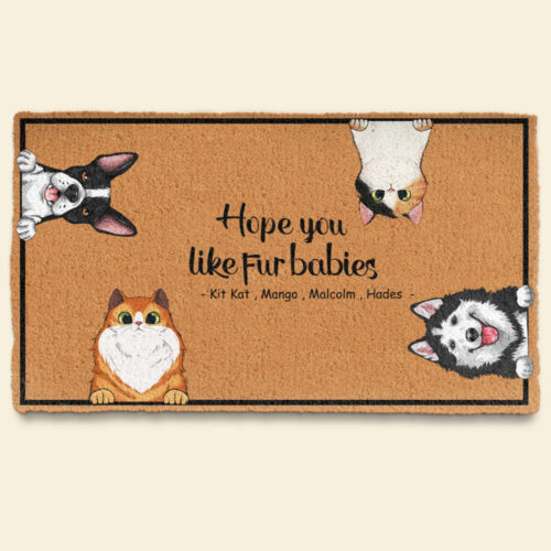 Hope You Like Dogs, Cats – Personalized Doormat – Funny, Home Decor Gift For Dog Mom, Dog Dad, Cat Mom, Cat Dad, Pet Lover