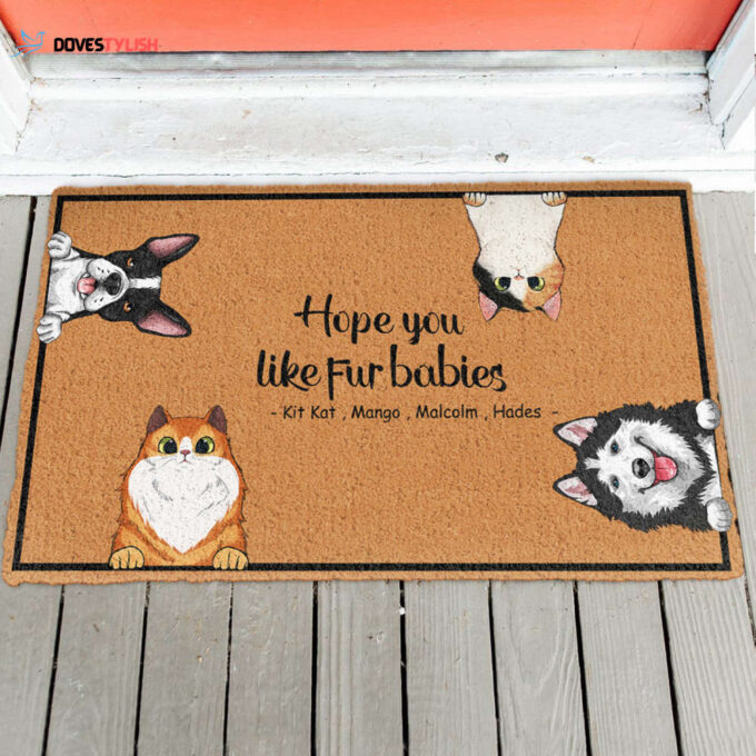 Hope You Like Dogs, Cats – Personalized Doormat – Funny, Home Decor Gift For Dog Mom, Dog Dad, Cat Mom, Cat Dad, Pet Lover