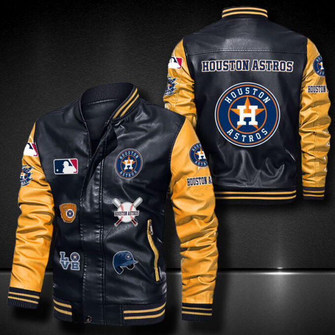 Houston Astros Leather Bomber Jacket