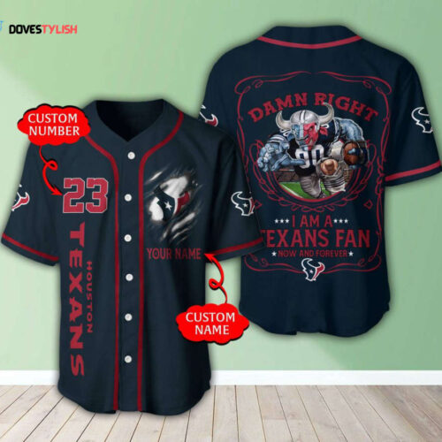 Houston Texans Personalized Baseball Jersey