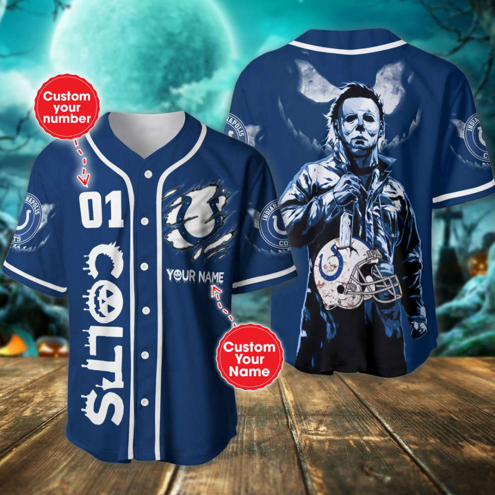 Indianapolis Colts Halloween Personalized Baseball Jersey