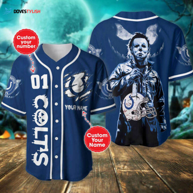 Indianapolis Colts Halloween Personalized Baseball Jersey