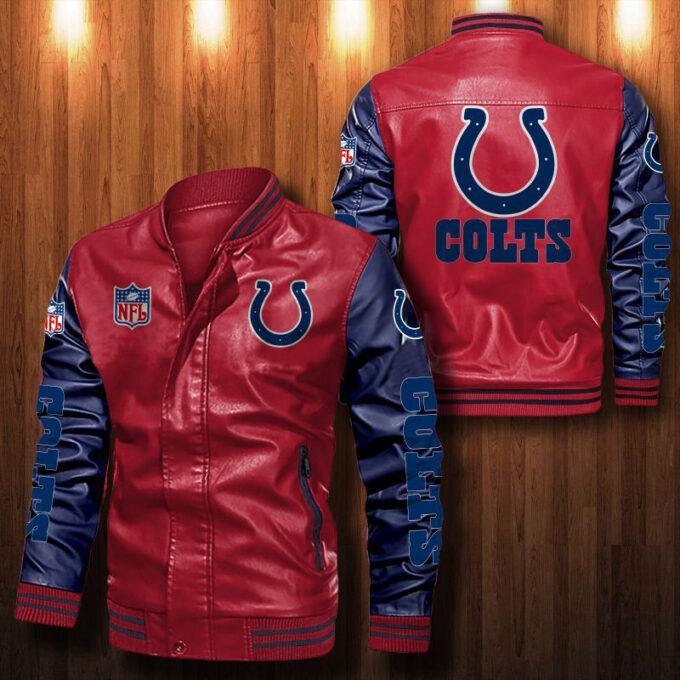 Indianapolis Colts Leather Bomber Jacket