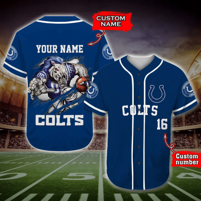 Indianapolis Colts Personalized Baseball Jersey