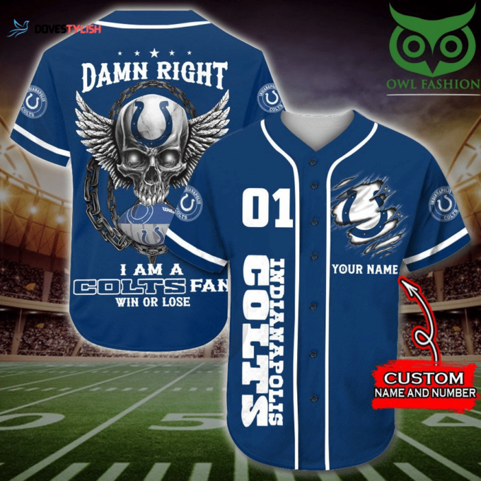 Indianapolis Colts Personalized Baseball Jersey