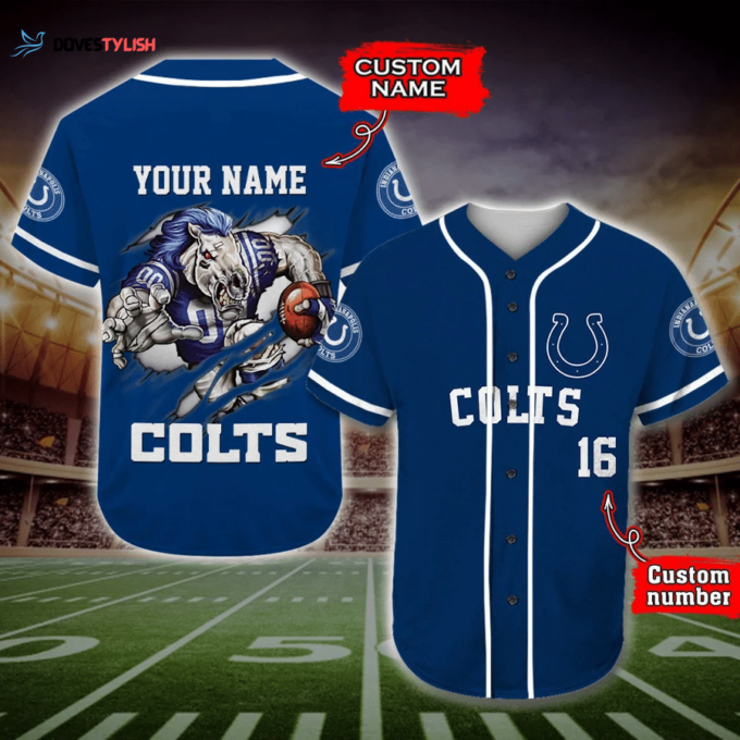 Indianapolis Colts Personalized Baseball Jersey