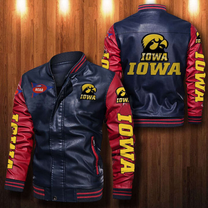 Iowa Hawkeyes Leather Bomber Jacket