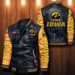 Iowa Hawkeyes Leather Bomber Jacket