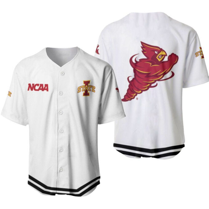 Iowa State Cyclones Classic White With Mascot Gift For Iowa State Cyclones Fans Baseball Jersey