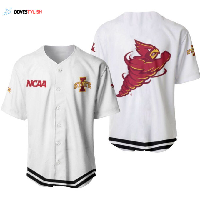 Iowa State Cyclones Classic White With Mascot Gift For Iowa State Cyclones Fans Baseball Jersey