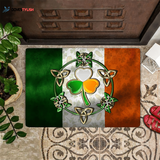 Irish Shamrock Lucky Charm Doormat St Patrick’s Day Decor Welcome Mat Irish Home Decorations Gift HT