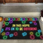 It’s OK To Be Different Autism Awareness Doormat Autism Home Decor Autism Awareness Gift Idea HT