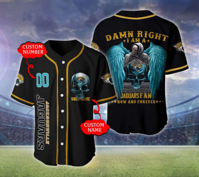 Jacksonville Jaguars Personalized Baseball Jersey