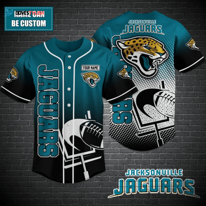 Jacksonville Jaguars Personalized Baseball Jersey