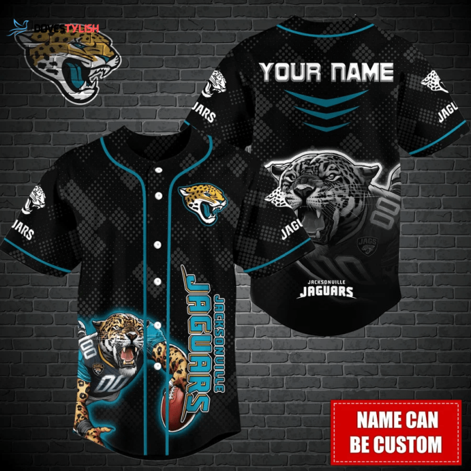 Jacksonville Jaguars Personalized Baseball Jersey