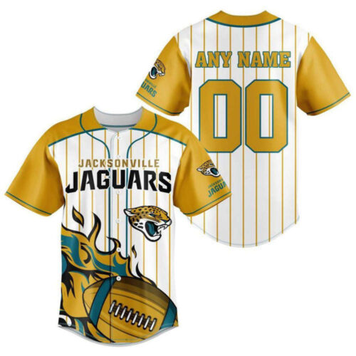 Jacksonville Jaguars Personalized Baseball Jersey