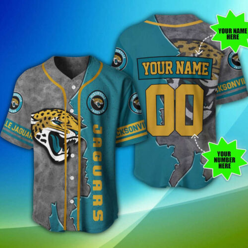 Jacksonville Jaguars Personalized Baseball Jersey Gift for Men Dad