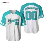 Jasmine Princess Striped Mint White Unisex Cartoon Graphic Casual Outfit Custom Baseball Jersey Gift for Men Dad
