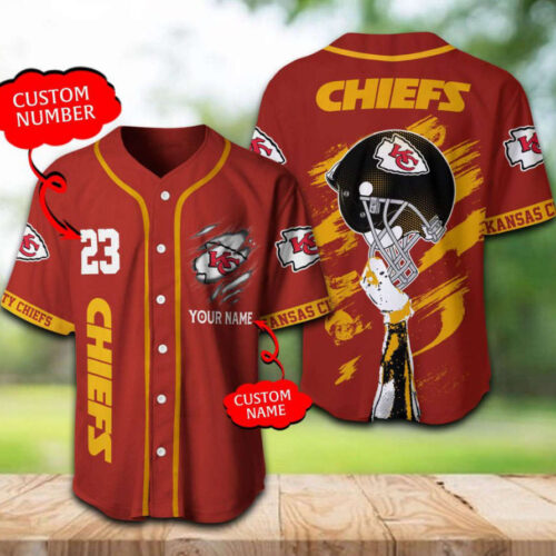 Kansas City Chiefs Baseball Jersey Personalized