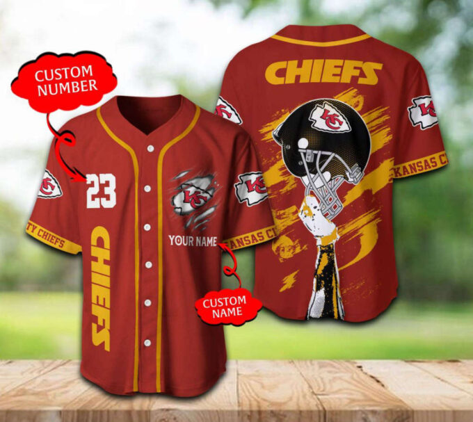 Kansas City Chiefs Baseball Jersey Personalized