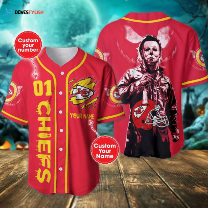 Kansas City Chiefs Halloween Personalized Baseball Jersey