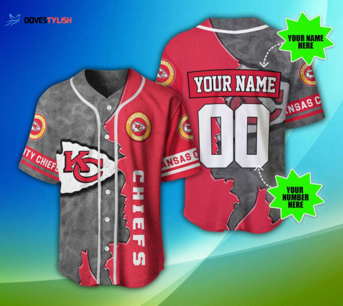 Kansas City Chiefs Personalized Baseball Jersey