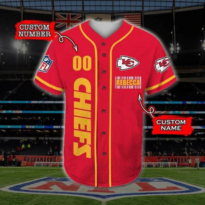 Kansas City Chiefs Personalized Baseball Jersey