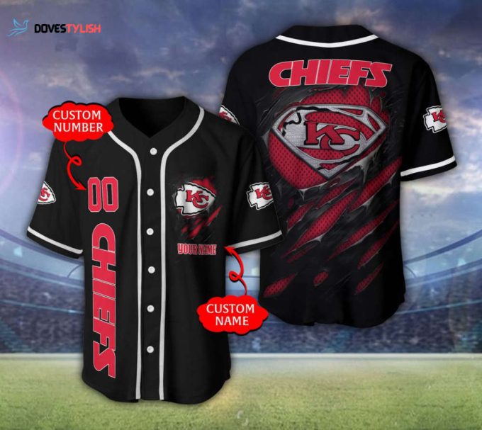 Kansas City Chiefs Personalized Baseball Jersey Gift for Men Dad