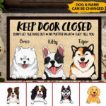 Keep Door Closed Don’t Let The Dogs Out No Matter What They Tell You Personalized Welcome Dog Doormat, Best Gifts For Home Decoration