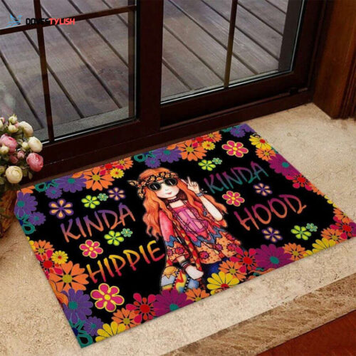 Kinda Hippie Kinda Dood Easy Clean Welcome DoorMat