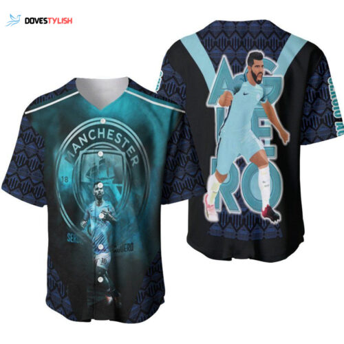 Kun Aguero 10 Time To Goal Premier League Manchester City Designed Allover Gift For Aguero Fans Baseball Jersey