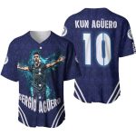 Kun Aguero 10 Sergio Aguero Goal Moment Manchester City Designed Allover Gift For Aguero Fans Baseball Jersey Gift for Men Dad